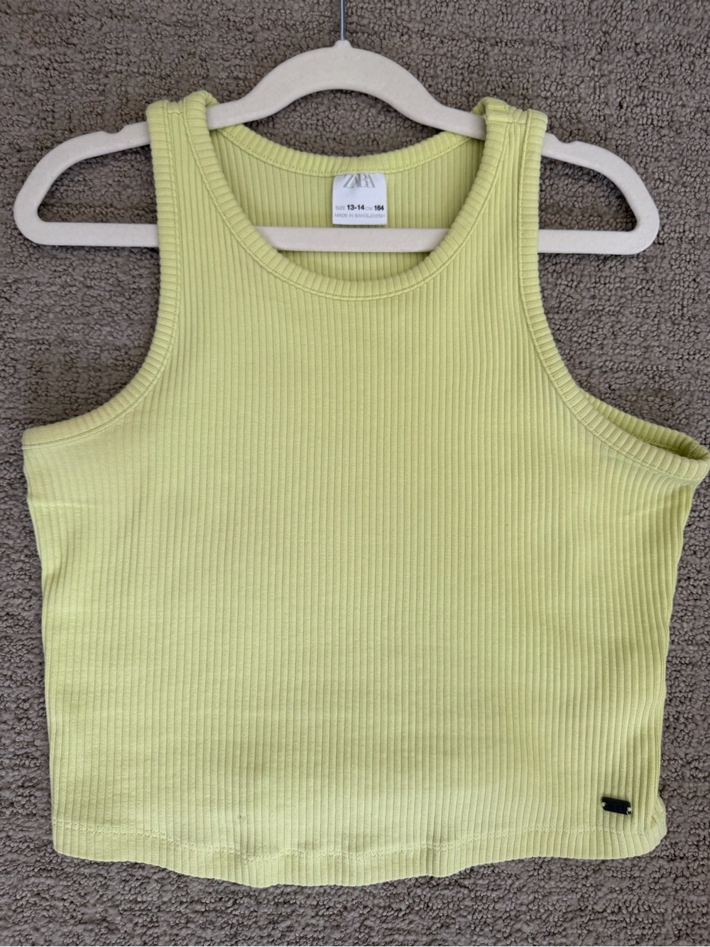 ZARA Kids Tank Top Yellow Ribbed Summer Fashion Jeans